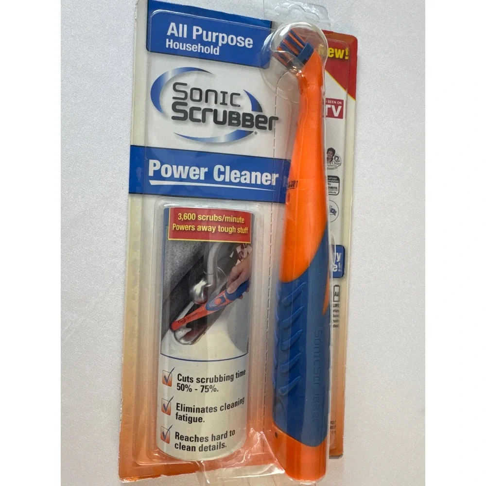 Sonic Scrubber All Purpose Power Cleaner 3600 SPM Household Cleaning Brush NEW